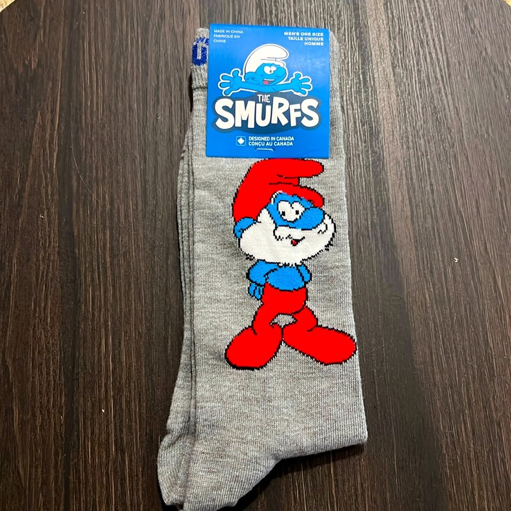 ⭐️3/15 Smurfs 80s Papa Smurf Socks Stocking Stuffer 1980 Retro Fun